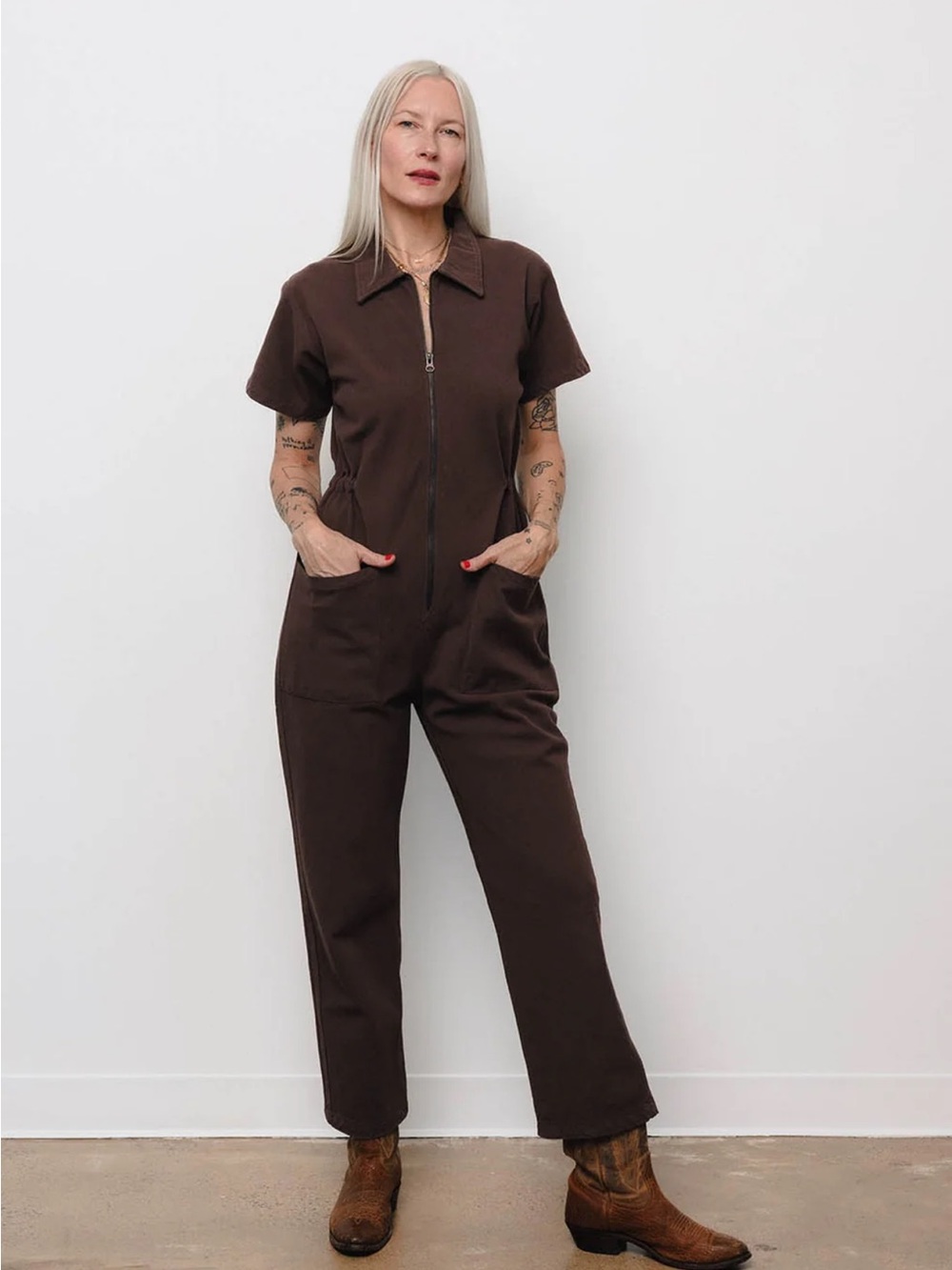 NOBLE 100% ORGANIC COTTON CHOCOLATE UTILITY SUIT SIZE XL